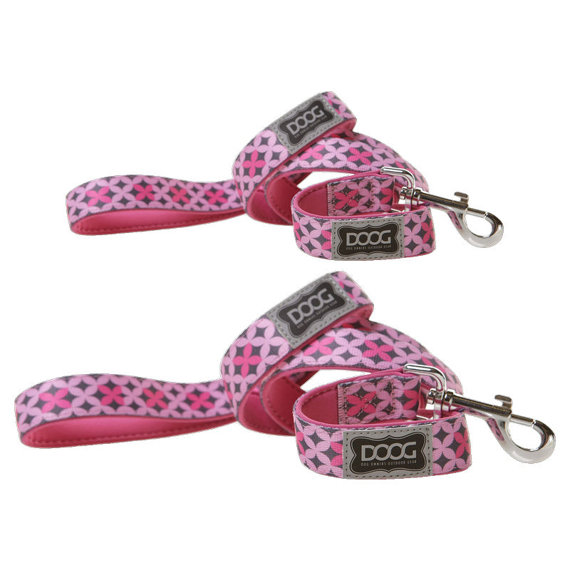 Doog Toto Dog Lead (Pink & Grey)