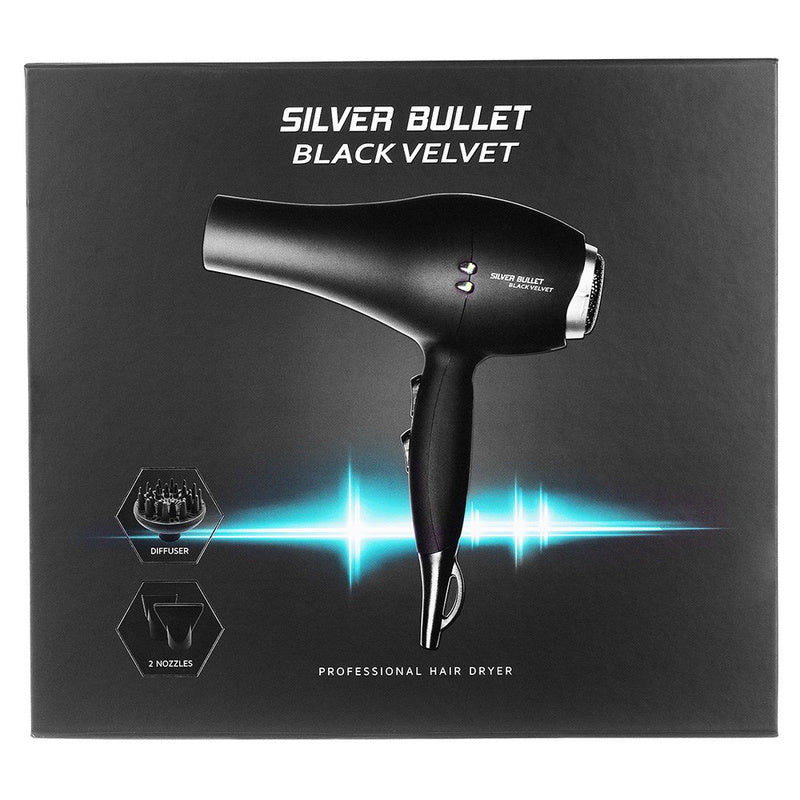 Silver Bullet Black Velvet Hair Dryer with Diffuser