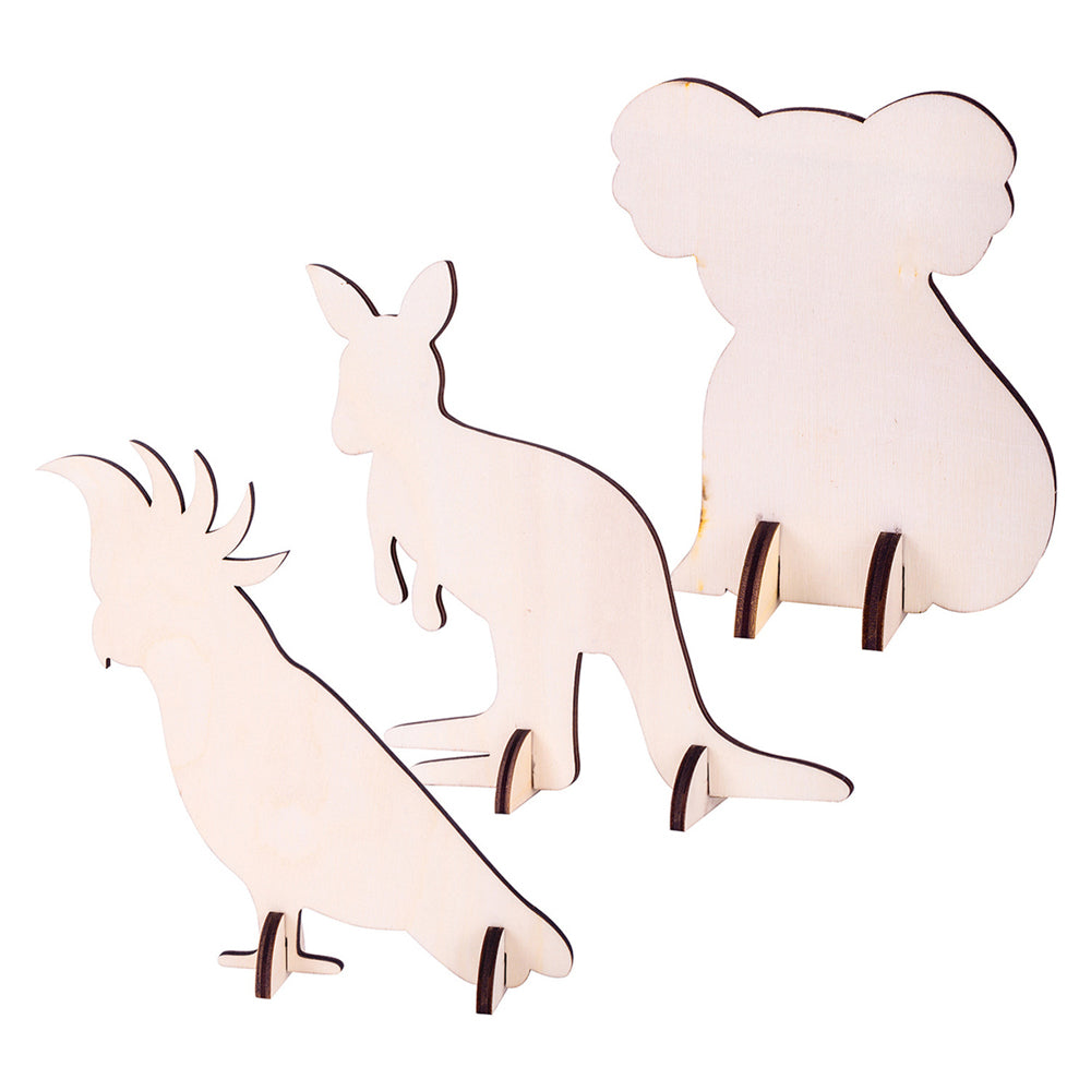Wooden Standing Australian Animals 9pcs