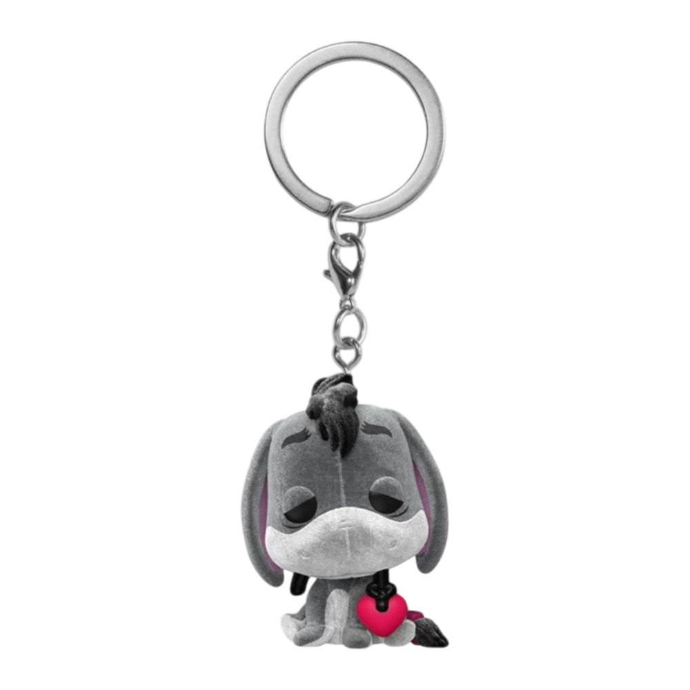 Winnie the Pooh Eeyore with Heart Flocked US Exclusive Pop! Keychain