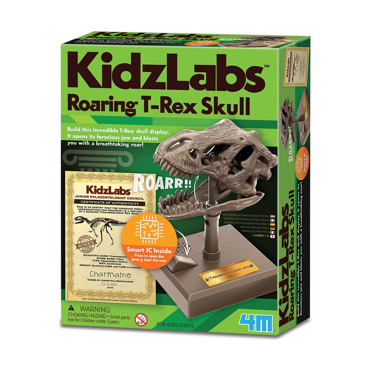 4M KidzLabs Roaring T-Rex Skull