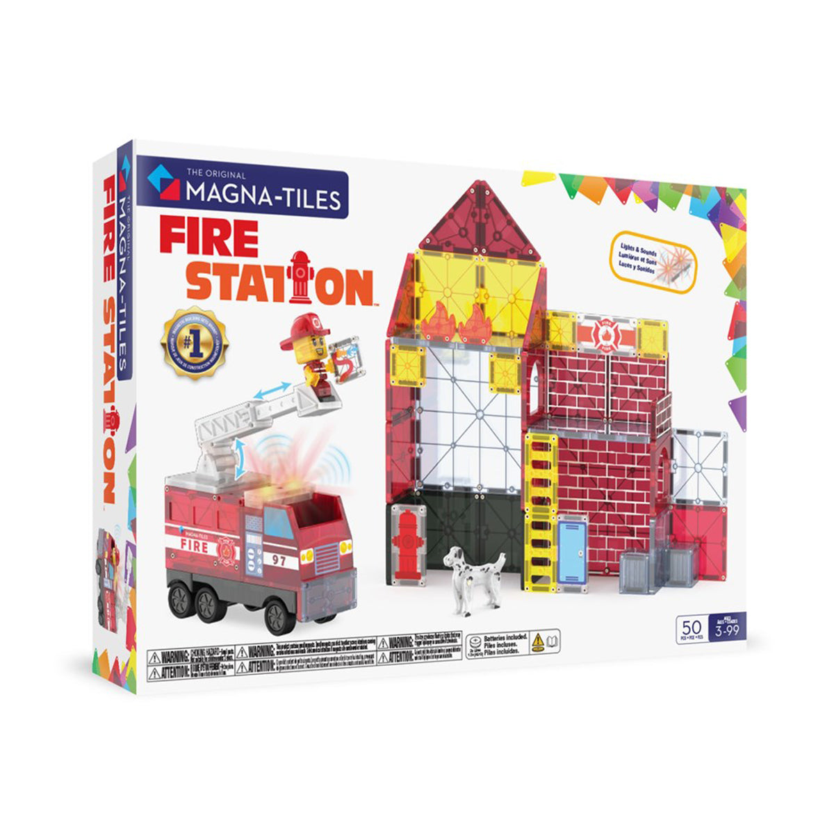 MAGNA-TILES Fire Station 50-Piece Set