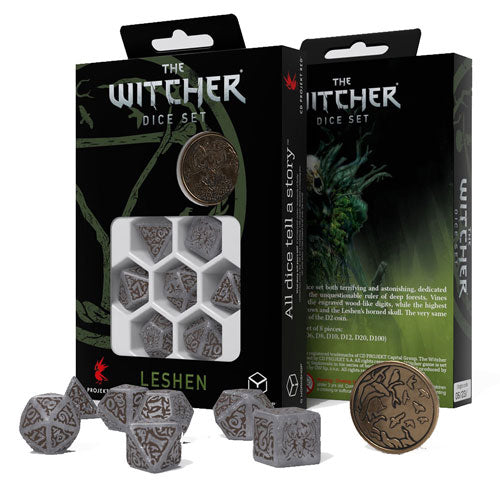 Q Workshop The Witcher Leshen 7-Pieace Dice Set with Coin