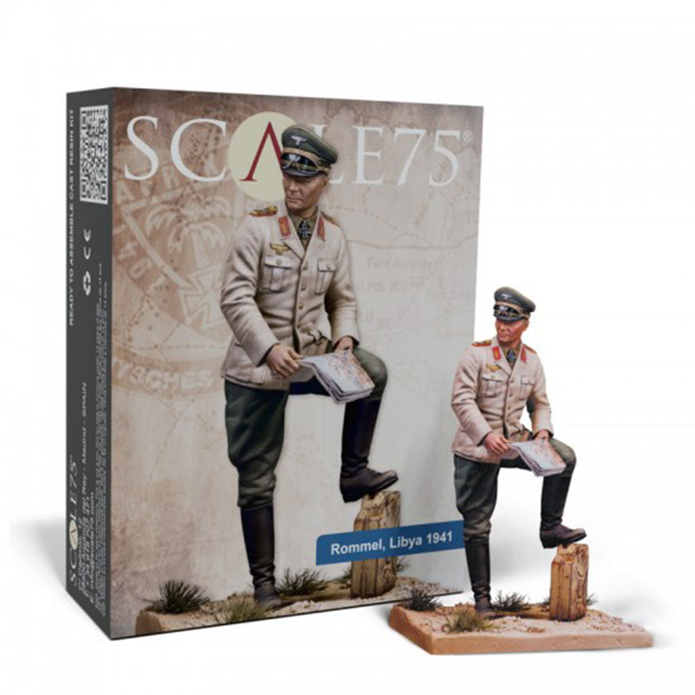 Scale 75 World At War Lybia 1941 Rommel Figure 75mm