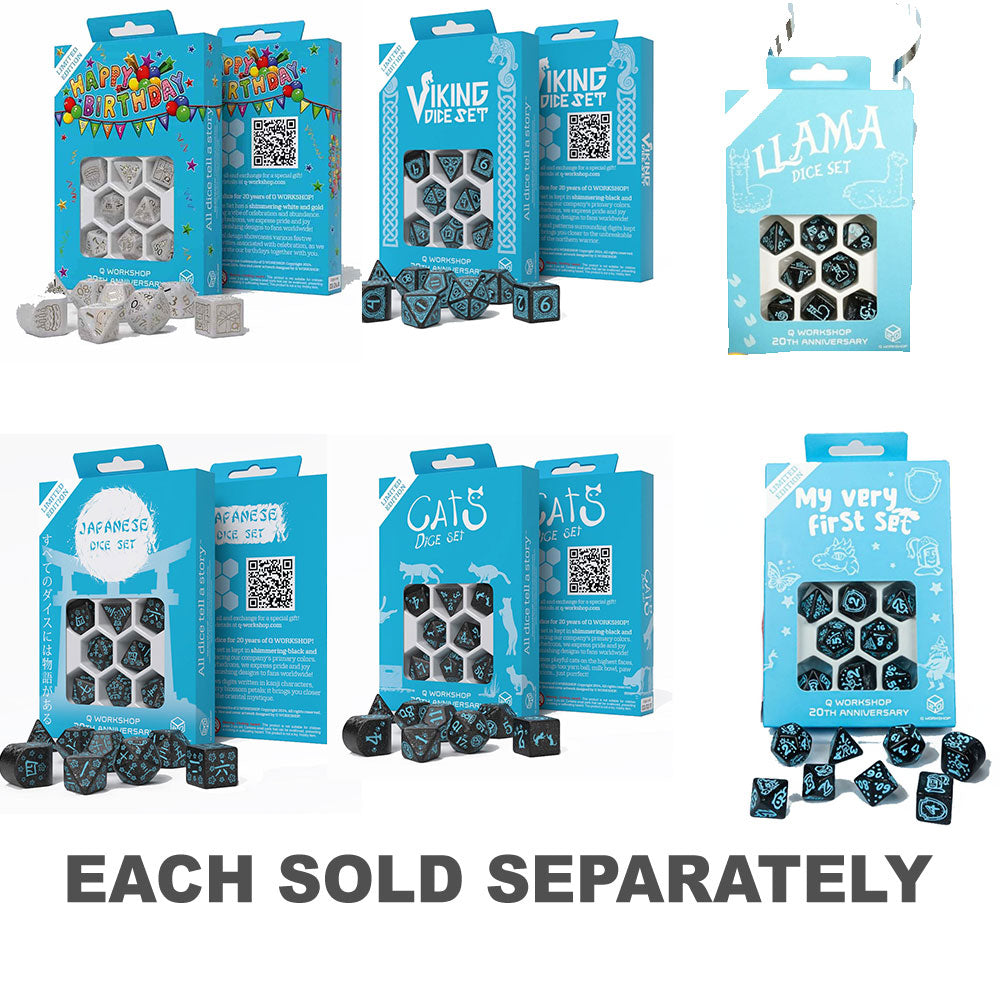 Q Workshop 20 Year Edition Dice Set (Pack of 7)