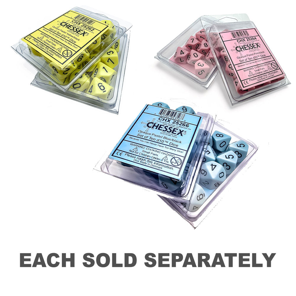 Chessex Opaque Pastel D10 Dice Set