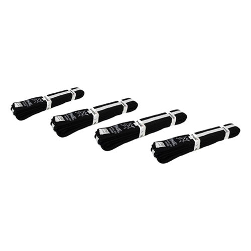 Yamasaki Coloured Martial Arts Belts with White Stripe (Black)