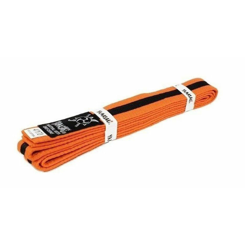 Yamasaki Coloured Martial Arts Belts w/ Black Stripe (Orange)