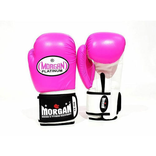 Morgan V2 Platinum Leather Sparring Gloves (Fluro Pink)