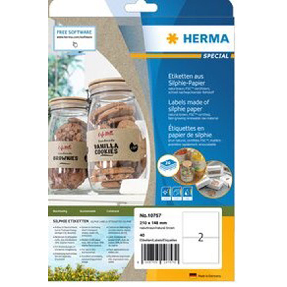 Herma Silphie Paper etykiety A4 20pc (naturalne)