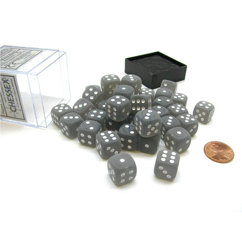 D6 Würfel mattiert 12 mm (36 Würfel)