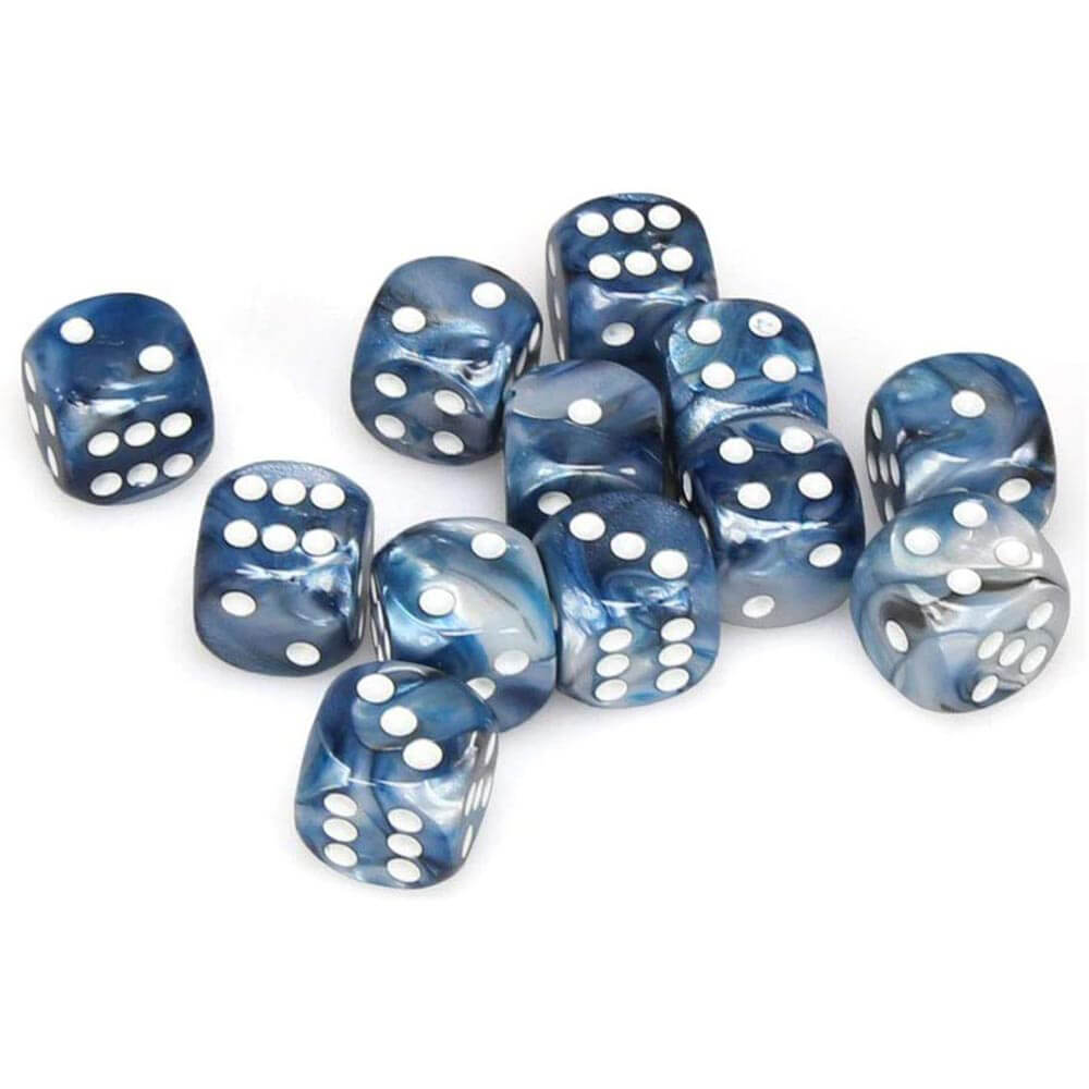 D6 dados lustrosos 16 mm (12 dados)