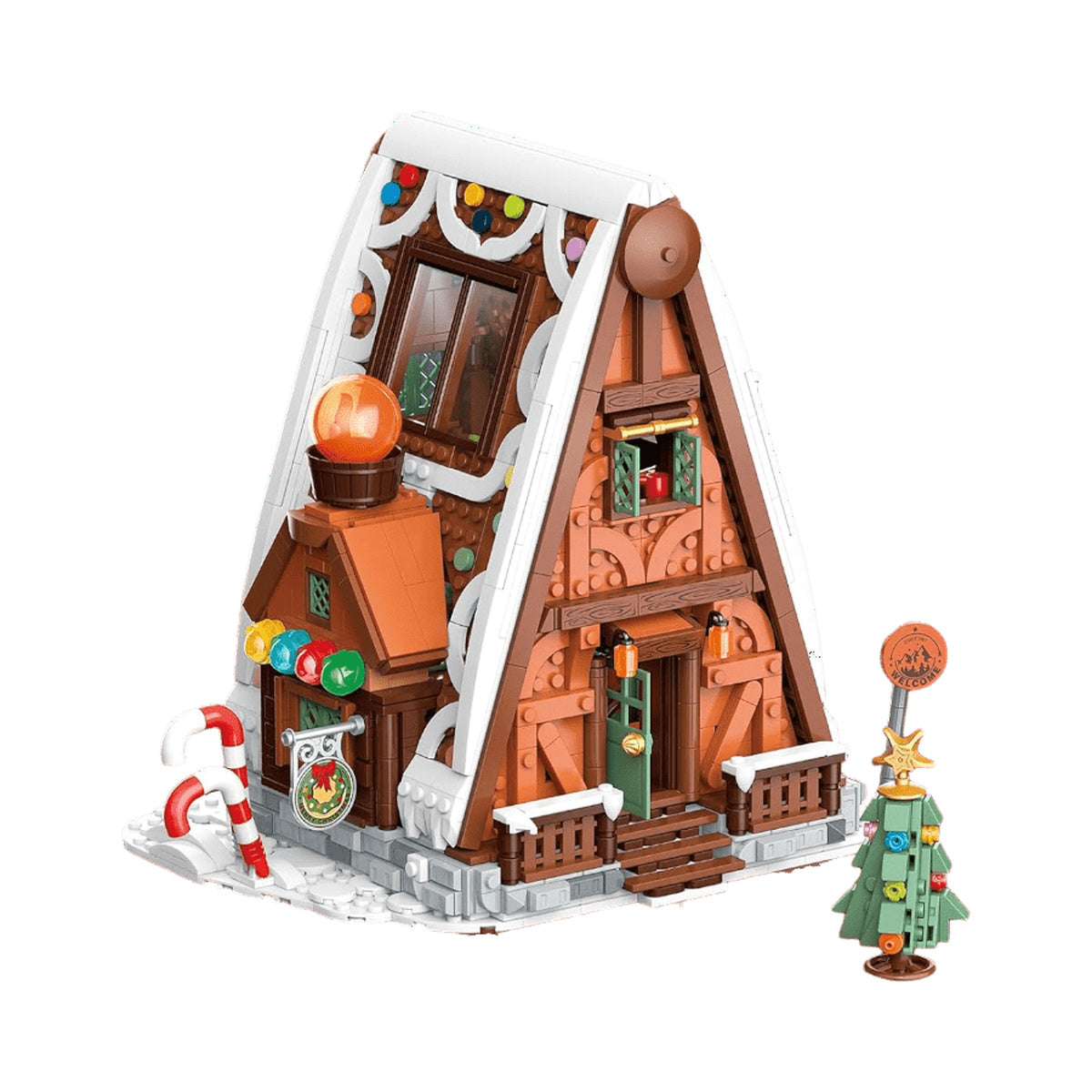 JAKI Christmas Snow House Plastic Brick Model Kit