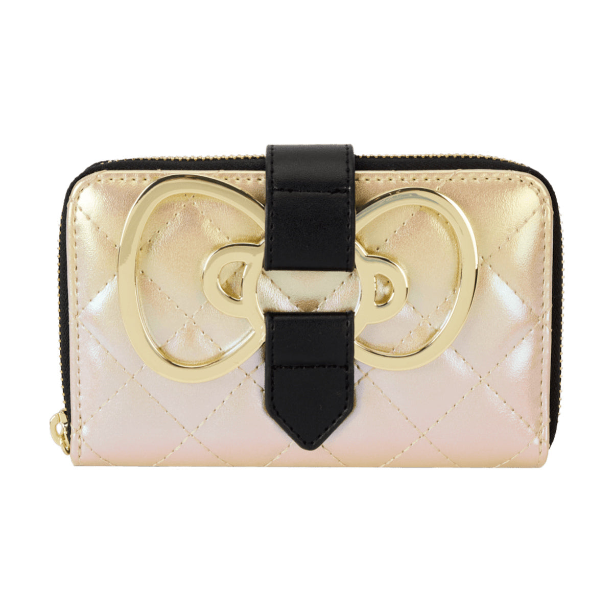 Hello Kitty 50th Anniversary Metallic Gold Zip Around Wallet