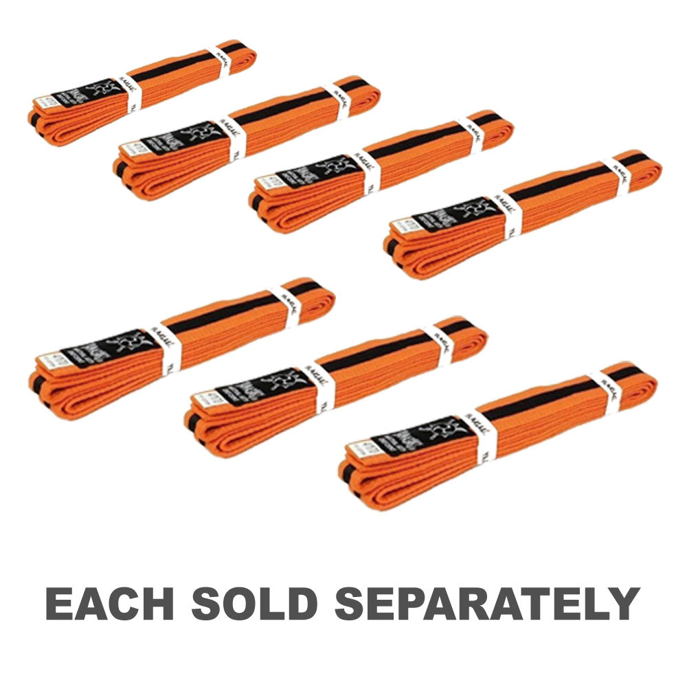 Yamasaki Coloured Martial Arts Belts w/ Black Stripe (Orange)