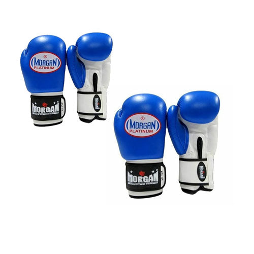 Morgan V2 Platinum Leather Sparring Gloves (Blue)