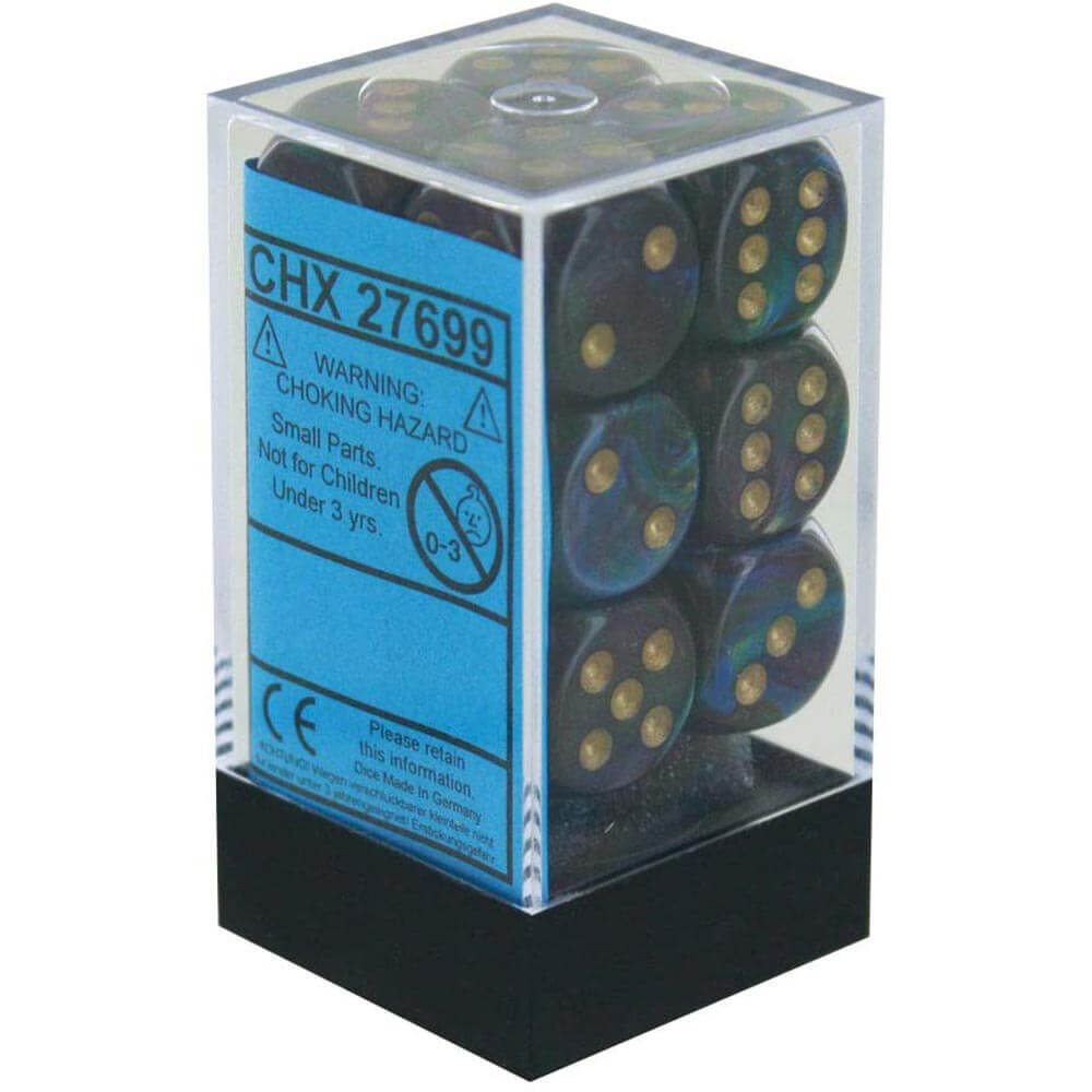 D6 dados lustrosos 16 mm (12 dados)