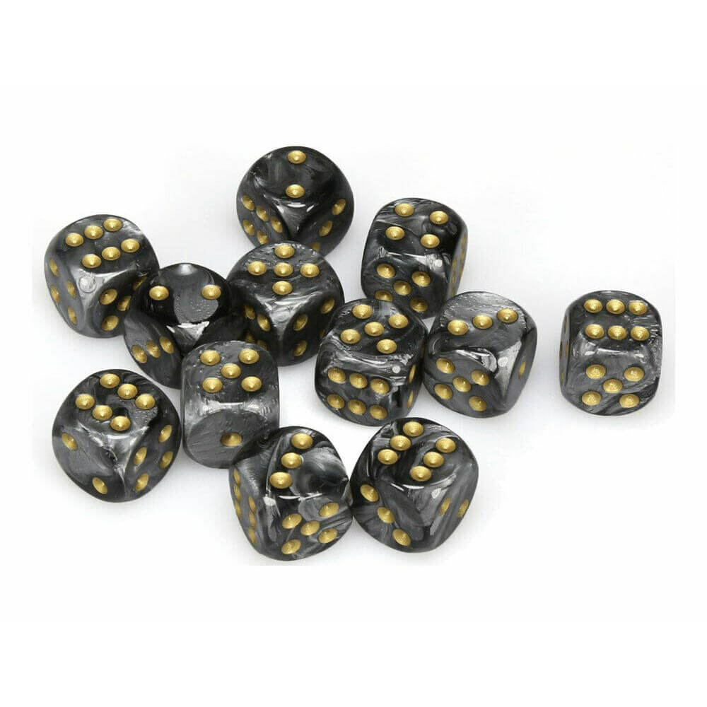 D6 dados lustrosos 16 mm (12 dados)